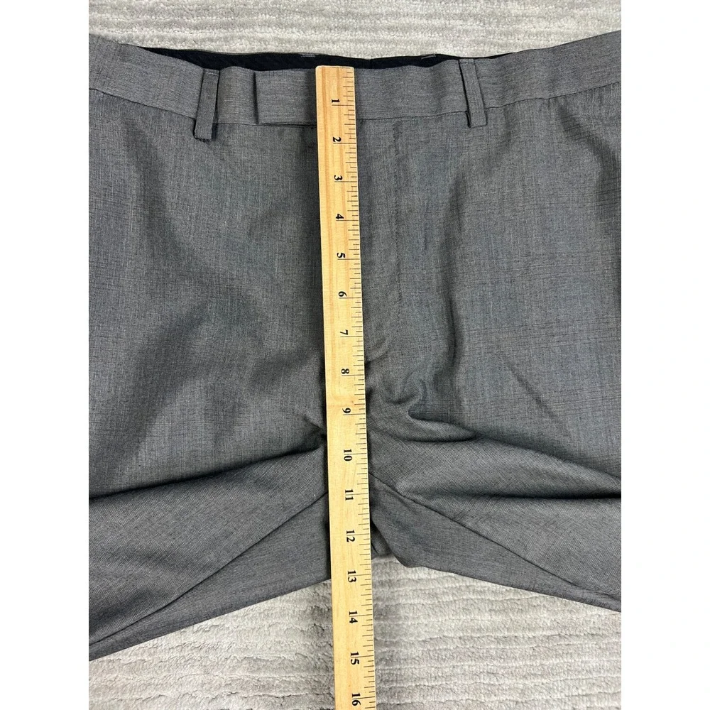Murano Dress Pants Mens 34x30 Gray Flat Front Polyester Rayon Business Trousers